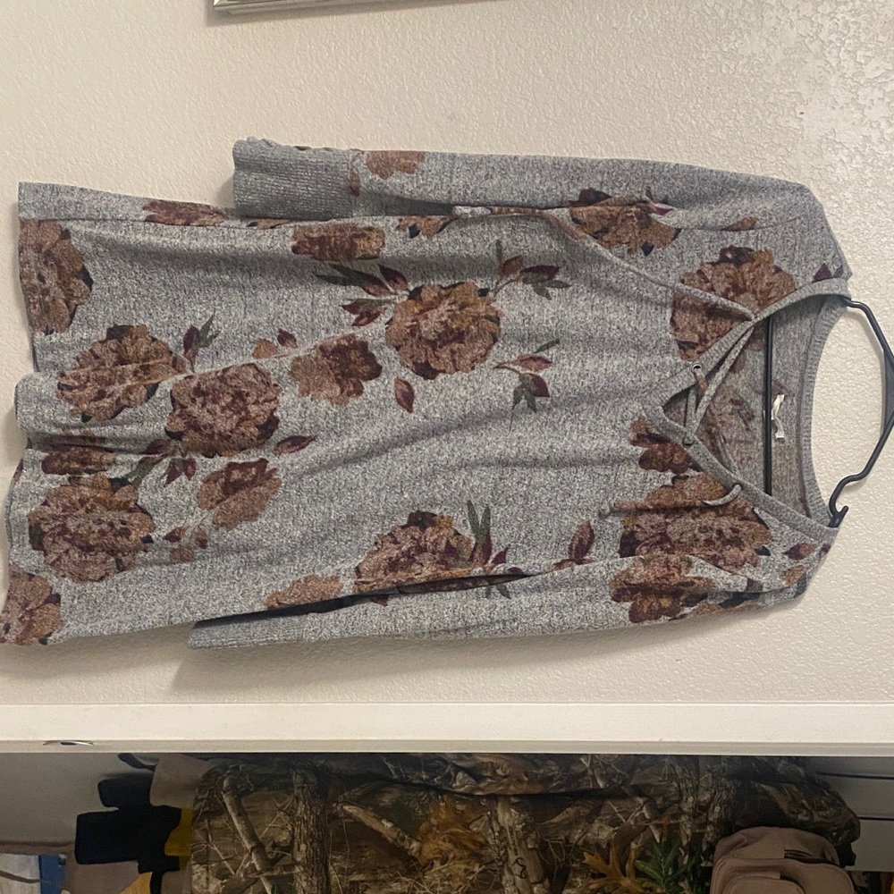 Maurices Gray Patterned Knit Top